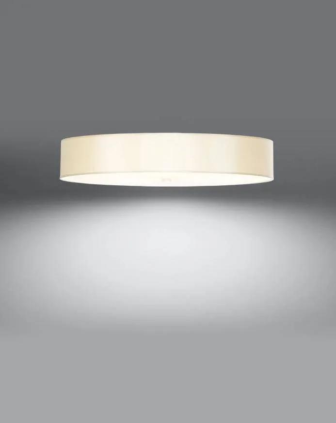 Stropné svietidlo Skala, 1x biele textilné tienidlo, (biele sklo), (fi 80 cm)