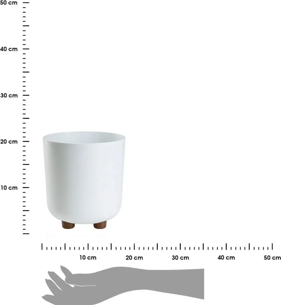 PLASTOVÝ KVETINÁČ TERRA 19,5X21 CM BIELA