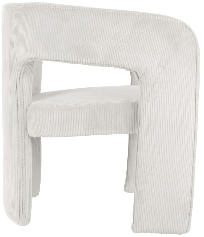 Biele menčestrové kreslo Vigor – Leitmotiv