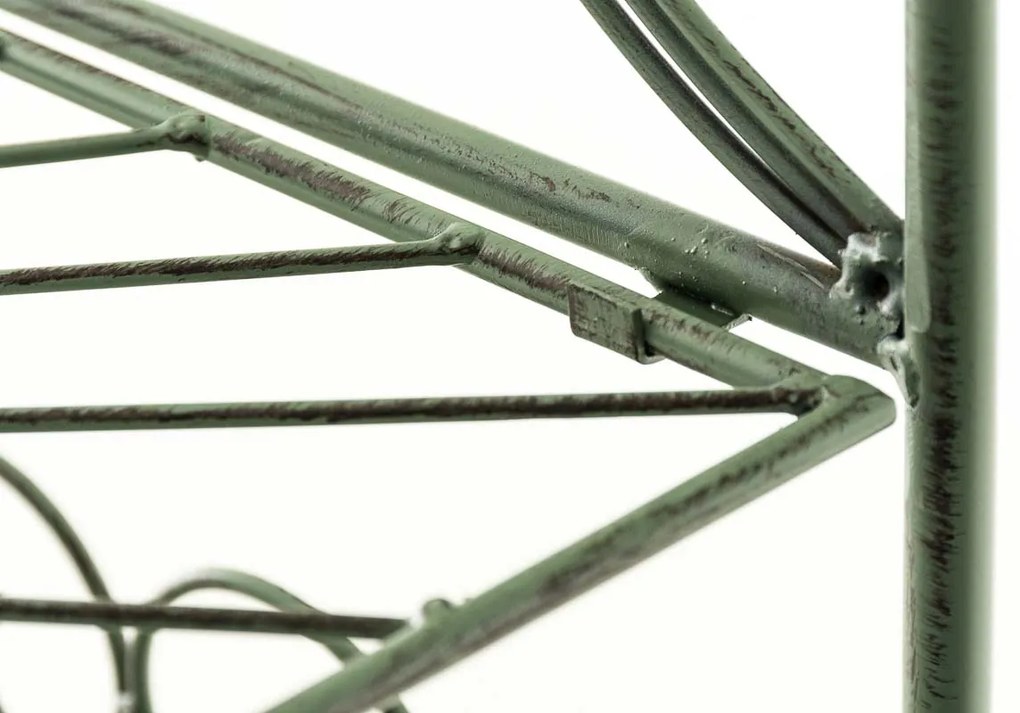 Kovová polica regál Maia - Zelená antik