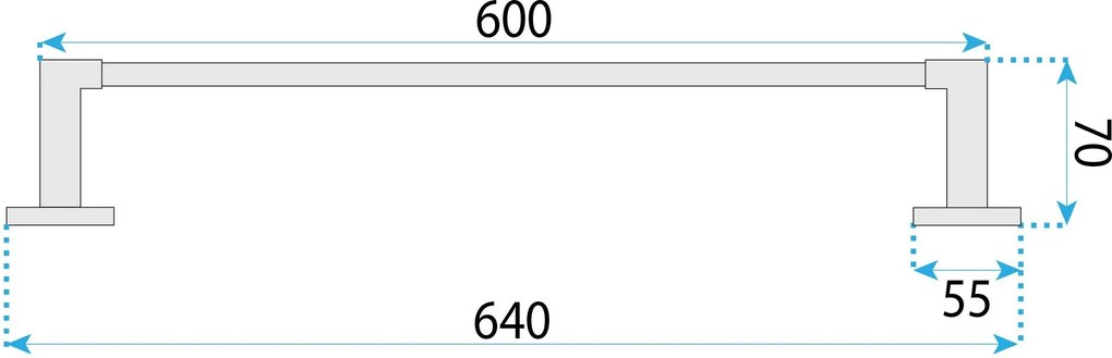 Rea Nico, kúpeľňový vešiak 64 cm, brúsená oceľ, REA-88015