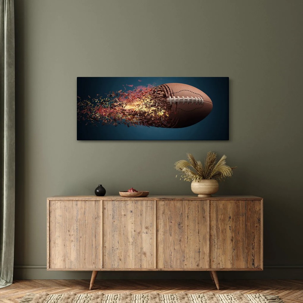 Obraz - Ragbyová lopta v akcii (120x50 cm)