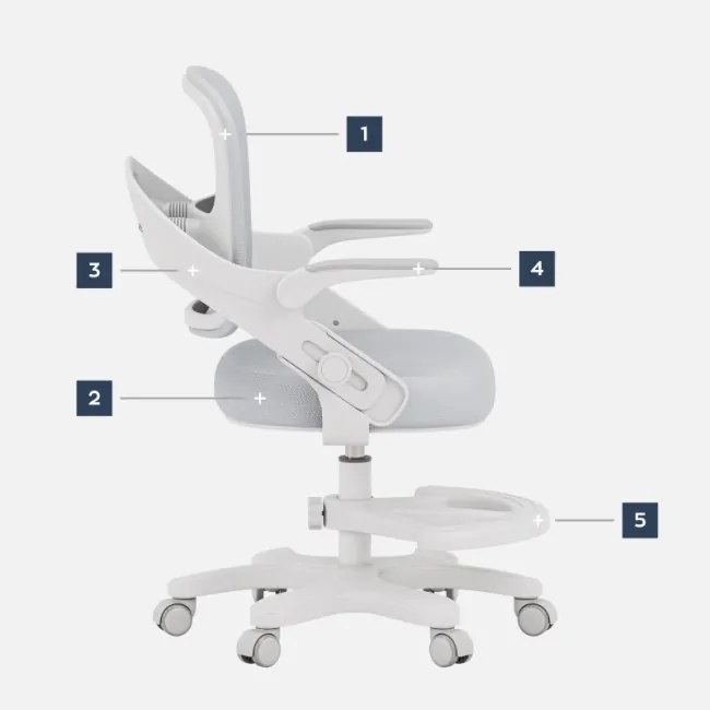 Detská otočná stolička Mark Adler Junior 4.3 sivá