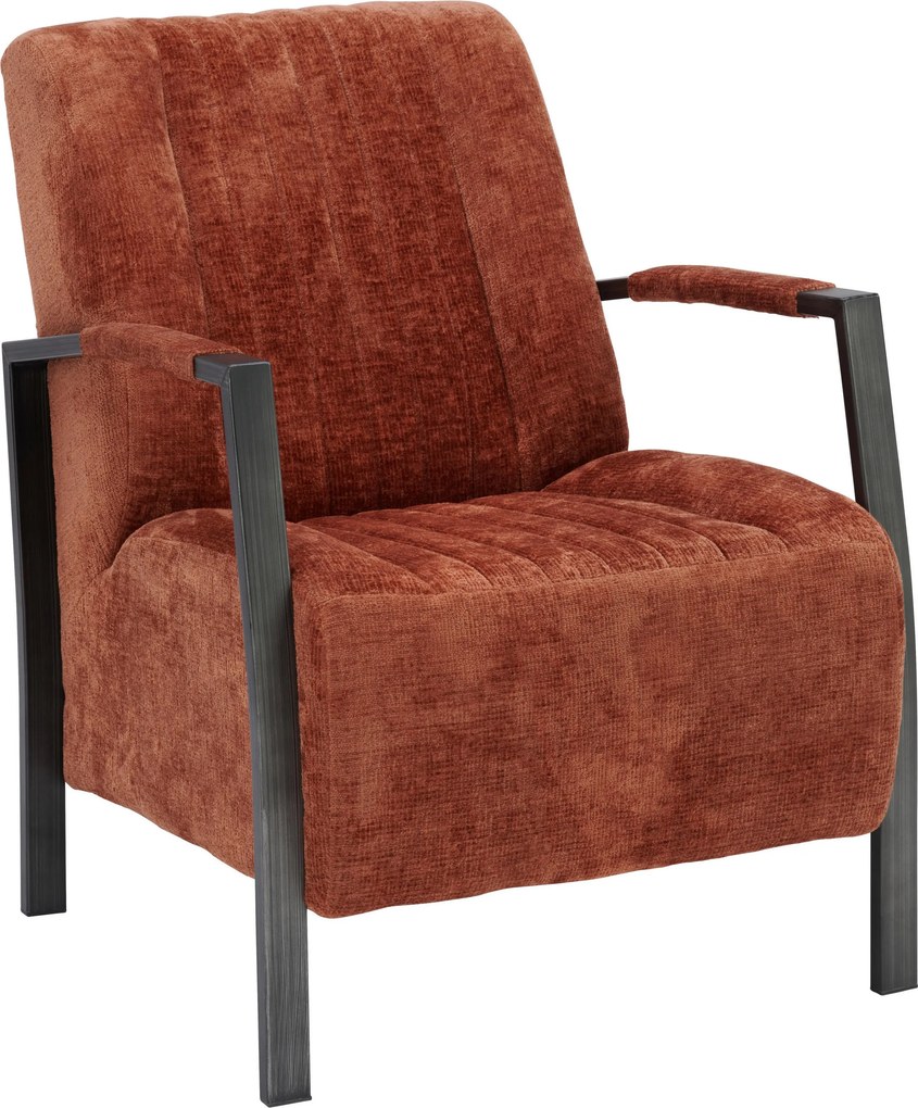 XXXLutz KRESLO, kov, textil, červenohnedá Ambia Garden - Kreslá - 002731004302