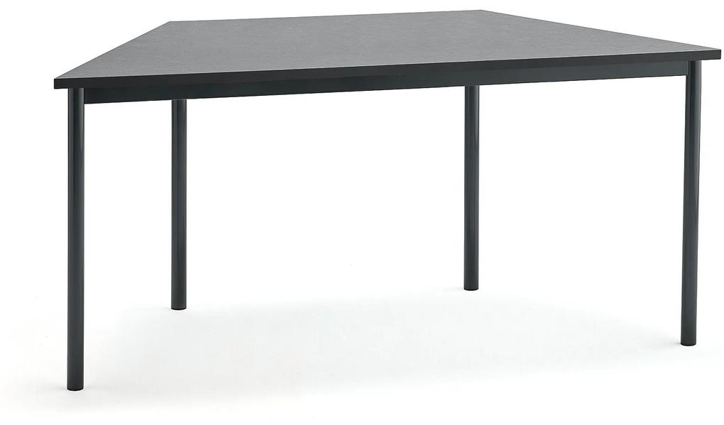 Stôl SONITUS TRAPETS, 1600x800x720 mm, linoleum - tmavošedá, antracit