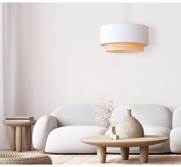 Duolla - Luster na lanku BOHO 1xE27/15W/230V pr. 45 cm krémová/ratan