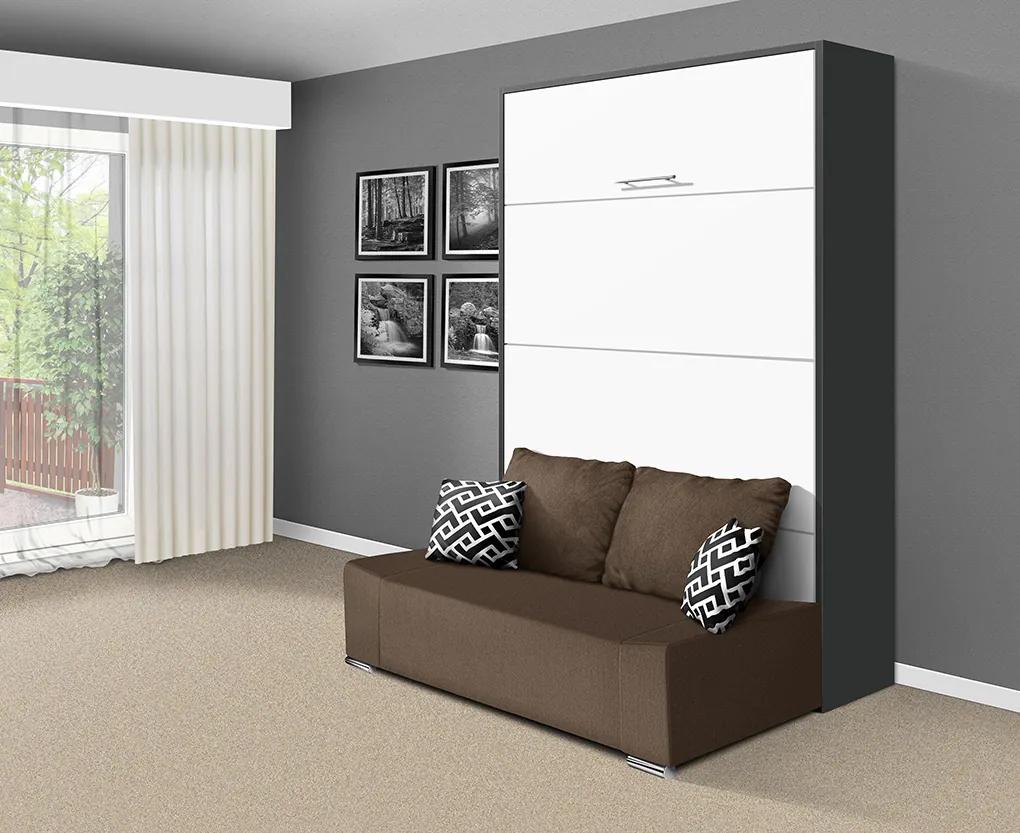Nabytekmorava Sklápacia posteľ s pohovkou VS 21058P 200x140 farba pohovky: Červená, Typ farebného prevedenia: Antracit / dvere antracit