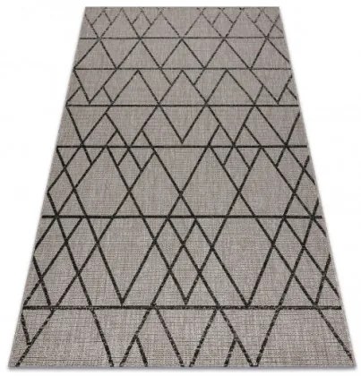 Koberec Šnúrkový SIZAL FLOORLUX 20508 strieb. / čierny Trojuholníky