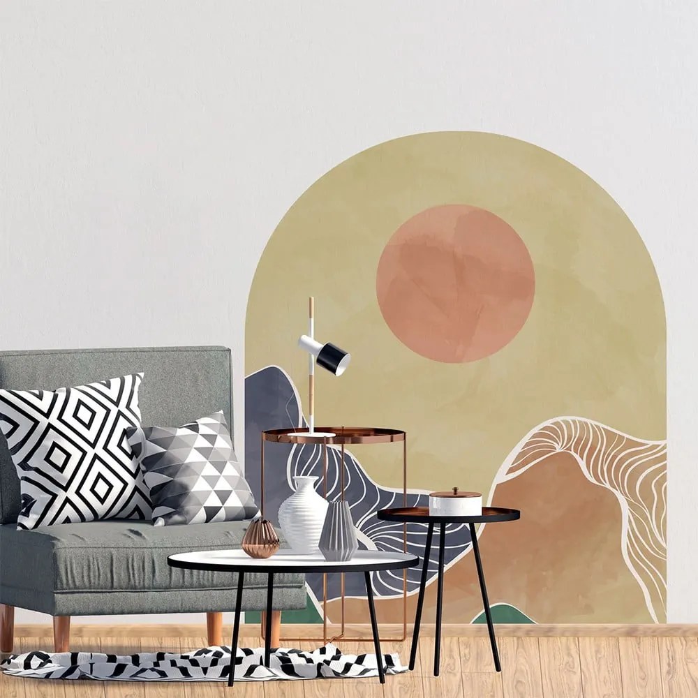 Samolepka na stenu 120x140 cm Abstract Rising Sun Arch - Ambiance