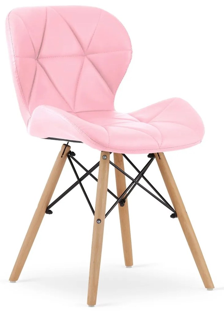 Ružová stolička LAGO z eko kože