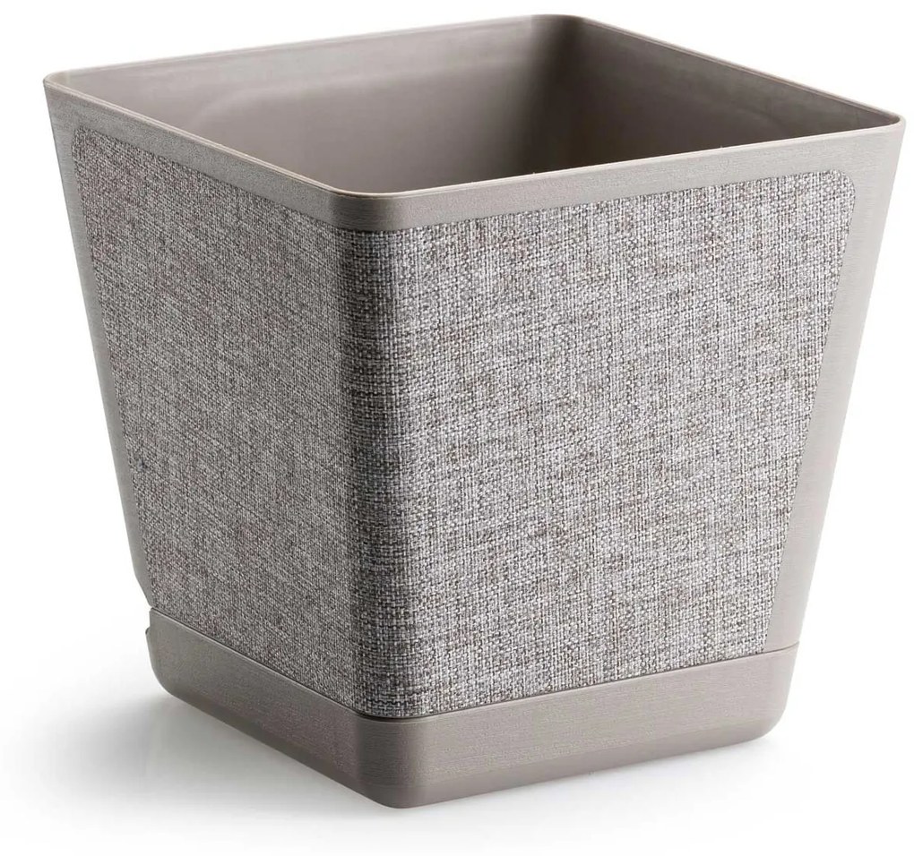 PLASTOVÝ KVETINÁČ PILEA TX 18X18 CM BÉŽOVÁ