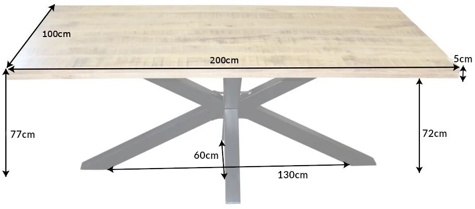 Jedálenský stôl Galaxy 200cm Mango