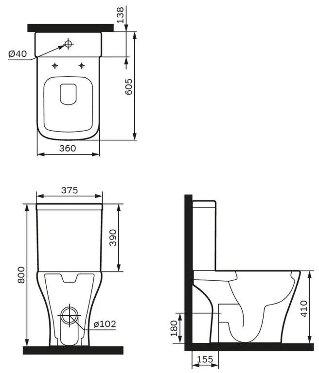 Podlahové WC AM.PM Gem CGA8601PSC bezokrajové, so sedadlom Microlift, biele