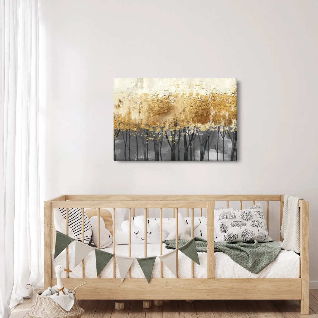Obraz - Zlaté stromy (90x60 cm)