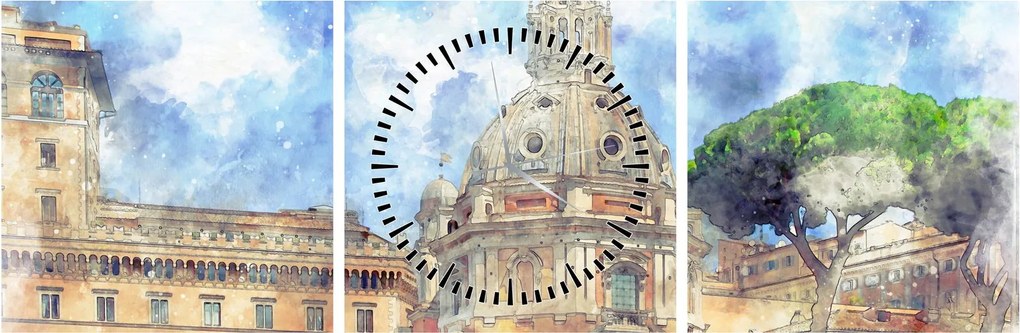 Obraz - Kostol Santa Maria di Loreto, Rím, Taliansko (s hodinami) (90x30 cm)