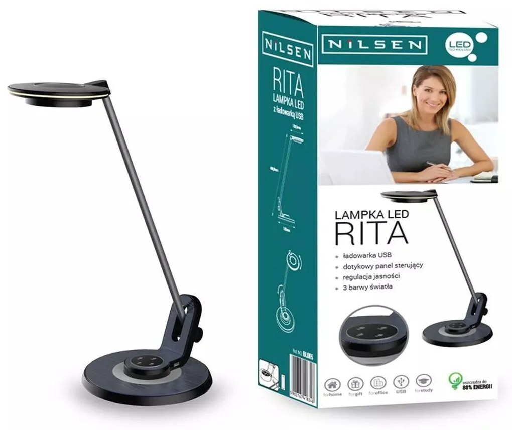 Kancelárska lampa Rita Nilsen LED BLACK BL005 BL005