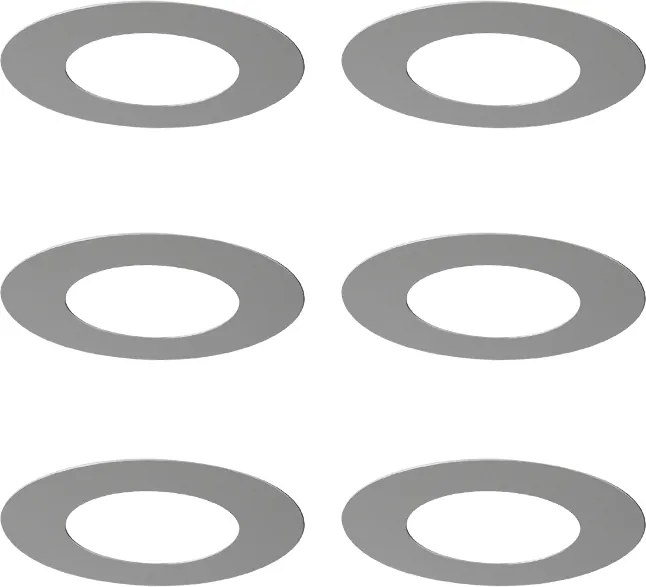 Sada 6 krycích krúžkov z nehrdzavejúcej ocele pre zapustené bodové svetlá 7,5 - 13 cm - Spacer