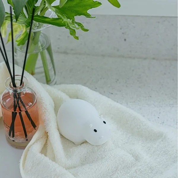 MegaLight - LED RGB Nabíjacia detská dotyková lampa do vane SWIMMY HIPPO LED/5V