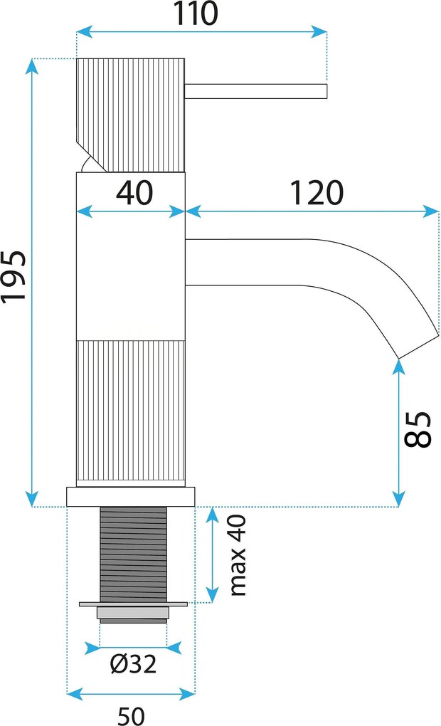Rea Lungo Stripe, umývadlová batéria, zlatá matná, REA-B8050