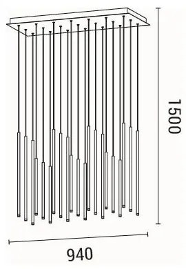 LED Luster na lanku LED/47W/230V 3000K