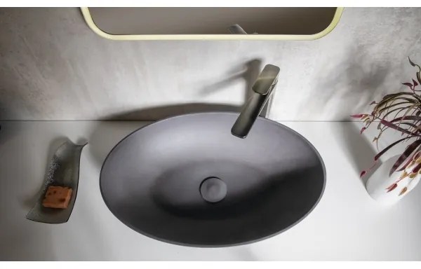 Sapho - Umývadlo na dosku FORMIGO 60x40 cm betón/antracit