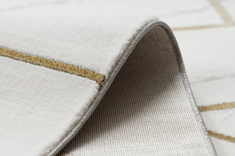 Dywany Łuszczów, Kusový koberec Emerald geometric 1012 cream and gold, 120x170, biela, kancelária