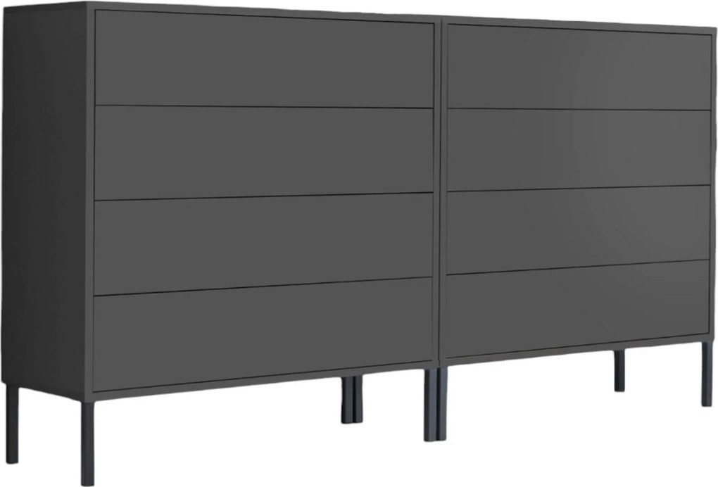 XXXLutz ŠIROKÁ KOMODA, antracitová, 158/86/33 cm MID.YOU - Komody - 001067001602