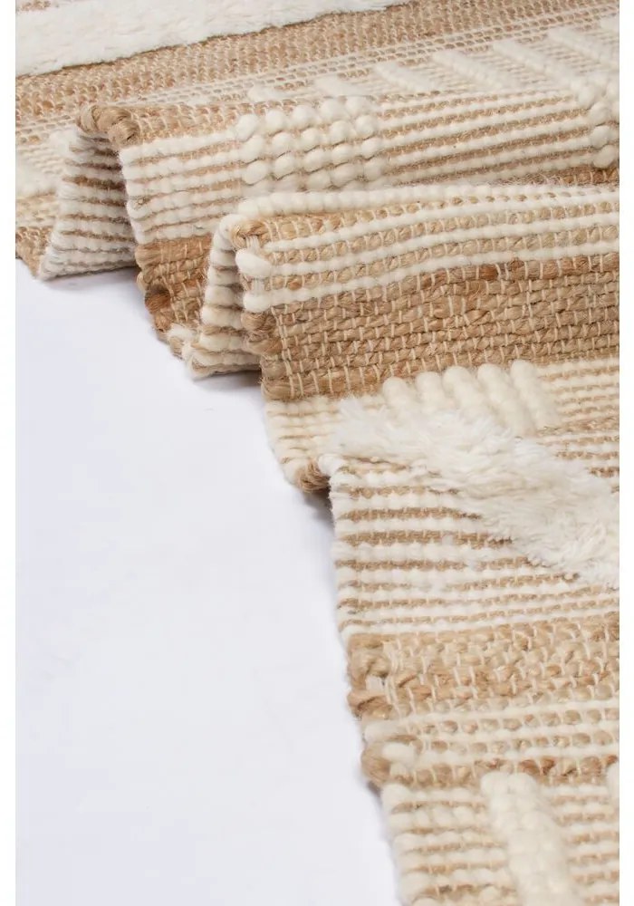 Flair Rugs, Kusový koberec Jubilant Medina Jute Natural/Ivory, 160x230, béžová, obývacia izba