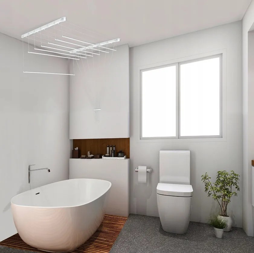 Erga Erga, stropný vešiak na sušenie bielizne 6x90 cm, biela, ERG-SEP-10SUSSUF6PP09
