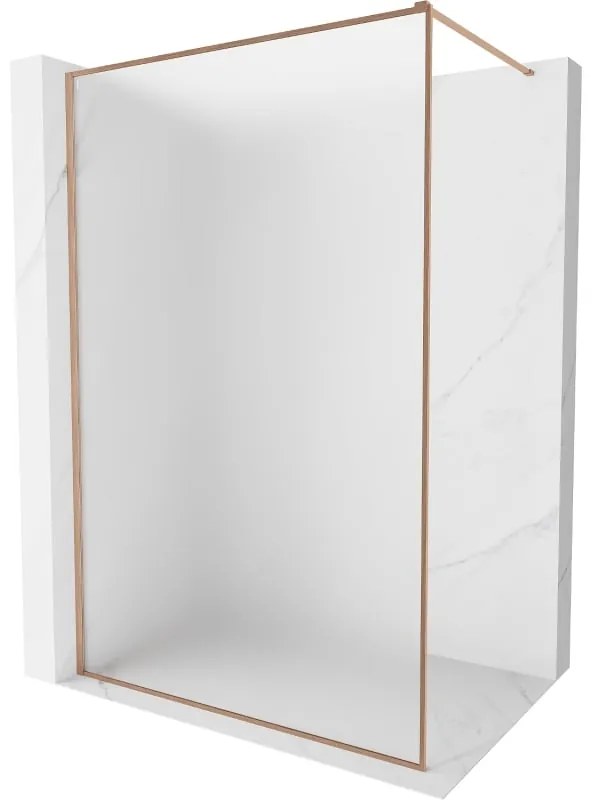 Mexen Kioto-F, sprchová zástena s rámom 130 x 202 cm, 8 mm sklo námraza, profil medená matná, 800-130-104-65-30
