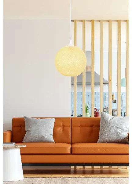 Luster na lanku JUTE 1xE27/60W/230V žltá