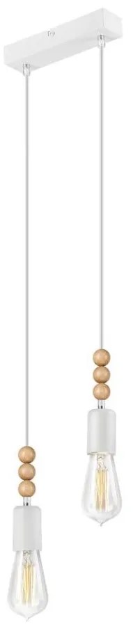 Luster na lanku SIMON 2xE27/60W/230V biela/buk