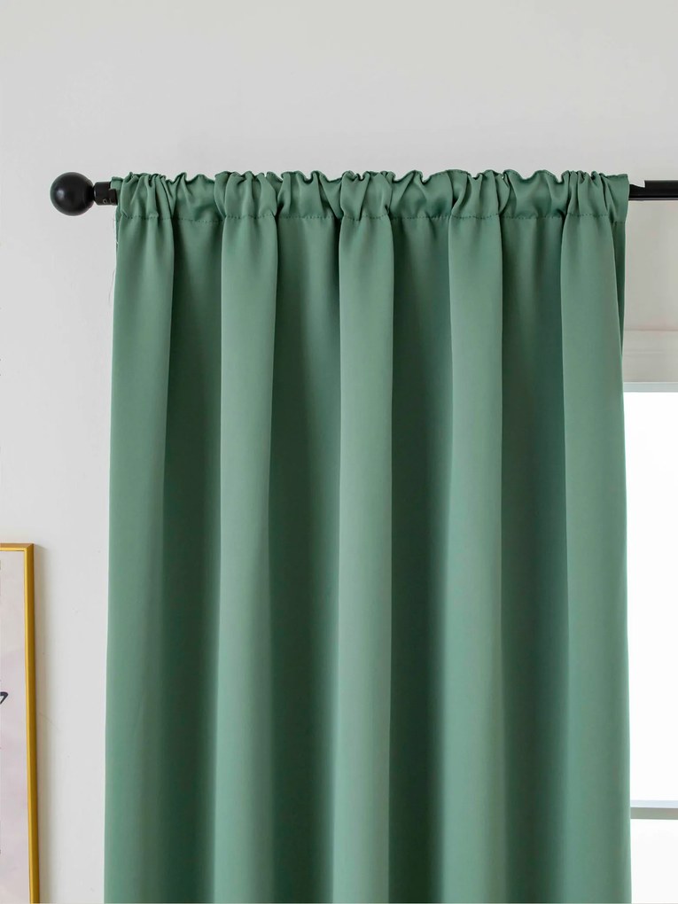 Blackout závesy Elias olivová – 140 × 280 cm (2 ks) - riasiaca stuha