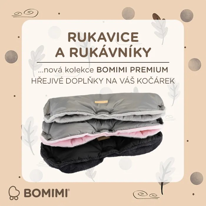 Bomimi FLAPI PREMIUM rukávnik na kočík, grey