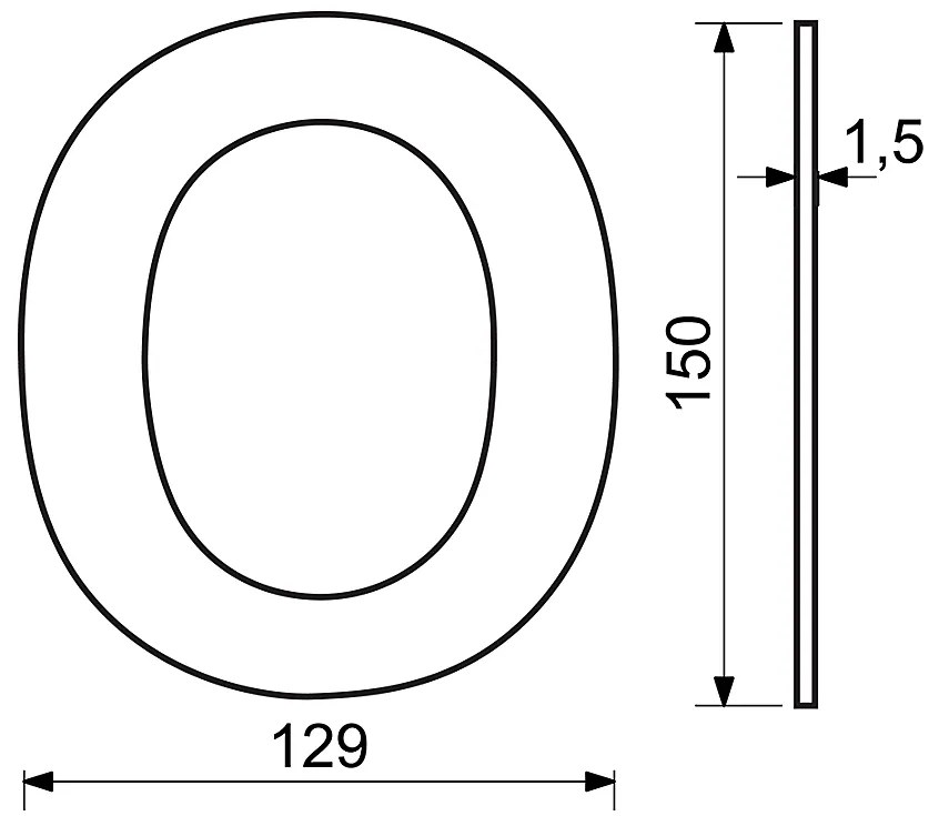 Domové číslo RICHTER RN.150L (nerez), 5, RICHTER Nerez matný