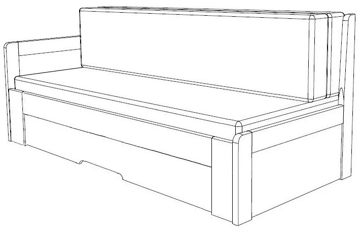 BMB TANDEM ORTHO bez roštov 90 x 200 cm - rozkladacia posteľ z bukového masívu, buk masív