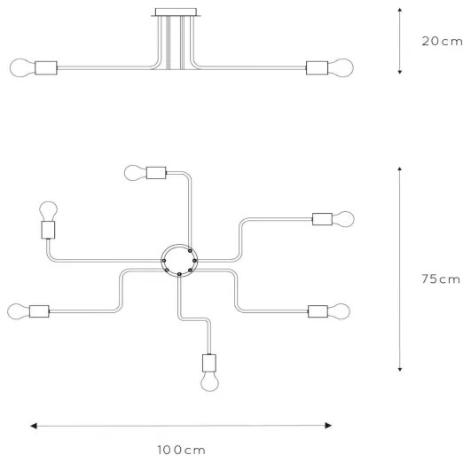 Lucide 21112/06/30 - Prisadený luster LESTER 6xE27/40W/230V čierna
