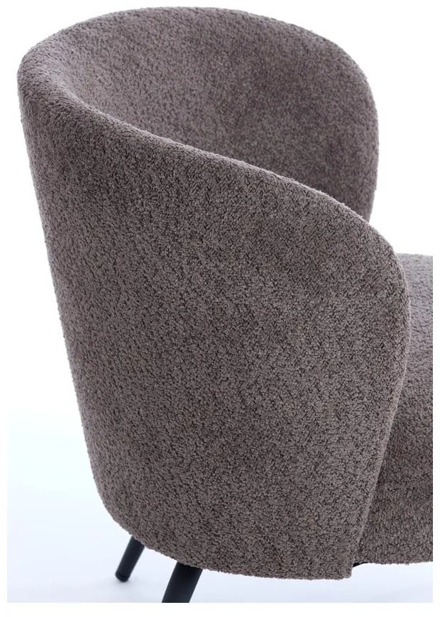 Tmavohnedé kreslo z textílie buklé Dieyda – Light &amp; Living