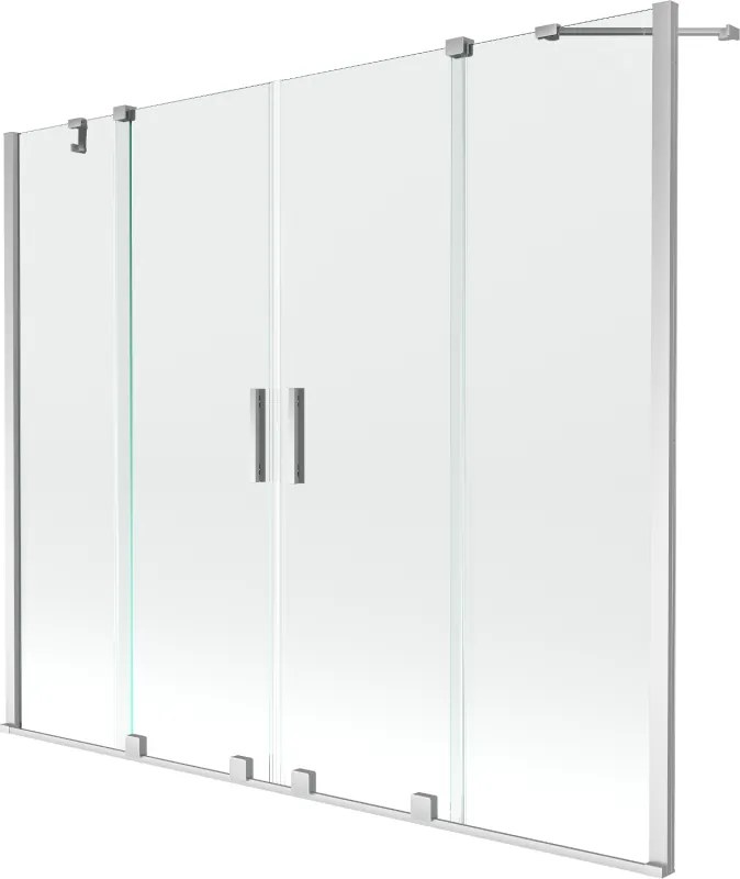 Mexen Velar Duo dvojdverové skladacie sprchové dvere 190 x 150 cm, transparentné, chróm - 896-190-000-02-01