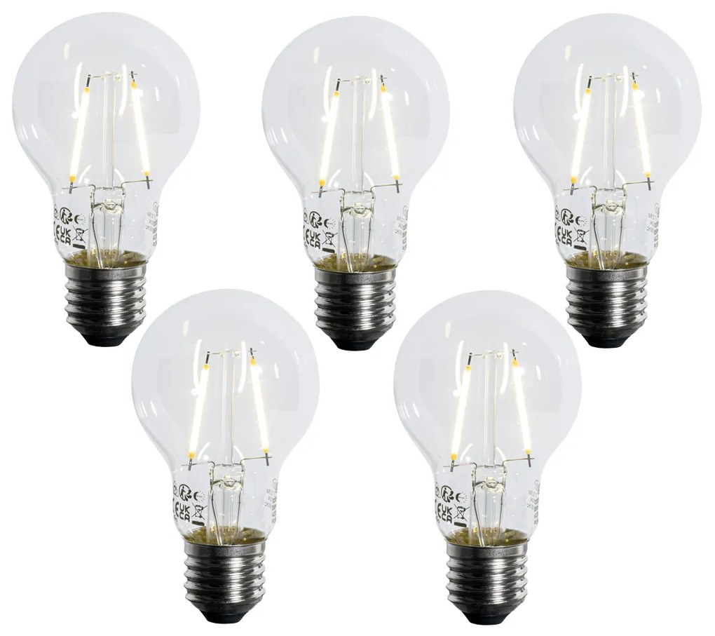 Sada 5 LED žiaroviek E27 A60 Lux Sensor 2,5 W 250 lm 2700 K