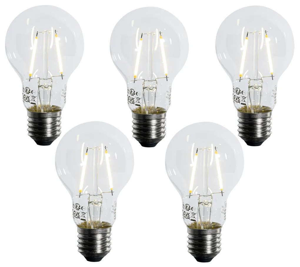 Sada 5 LED žiaroviek E27 A60 so senzorom súmraku 2,5W 250 lm 2700K