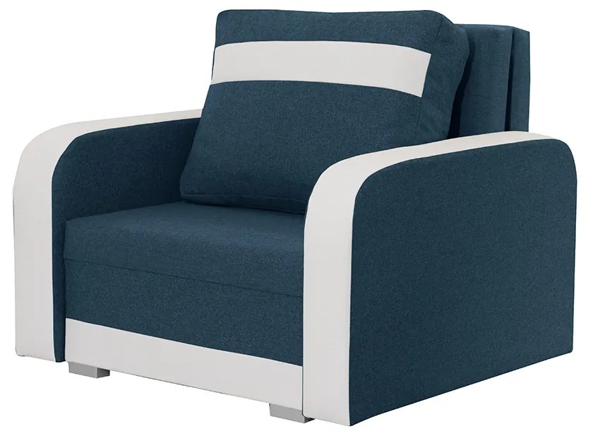 Kreslo KONRAD s funkciou spania Námornícka modrá/biela