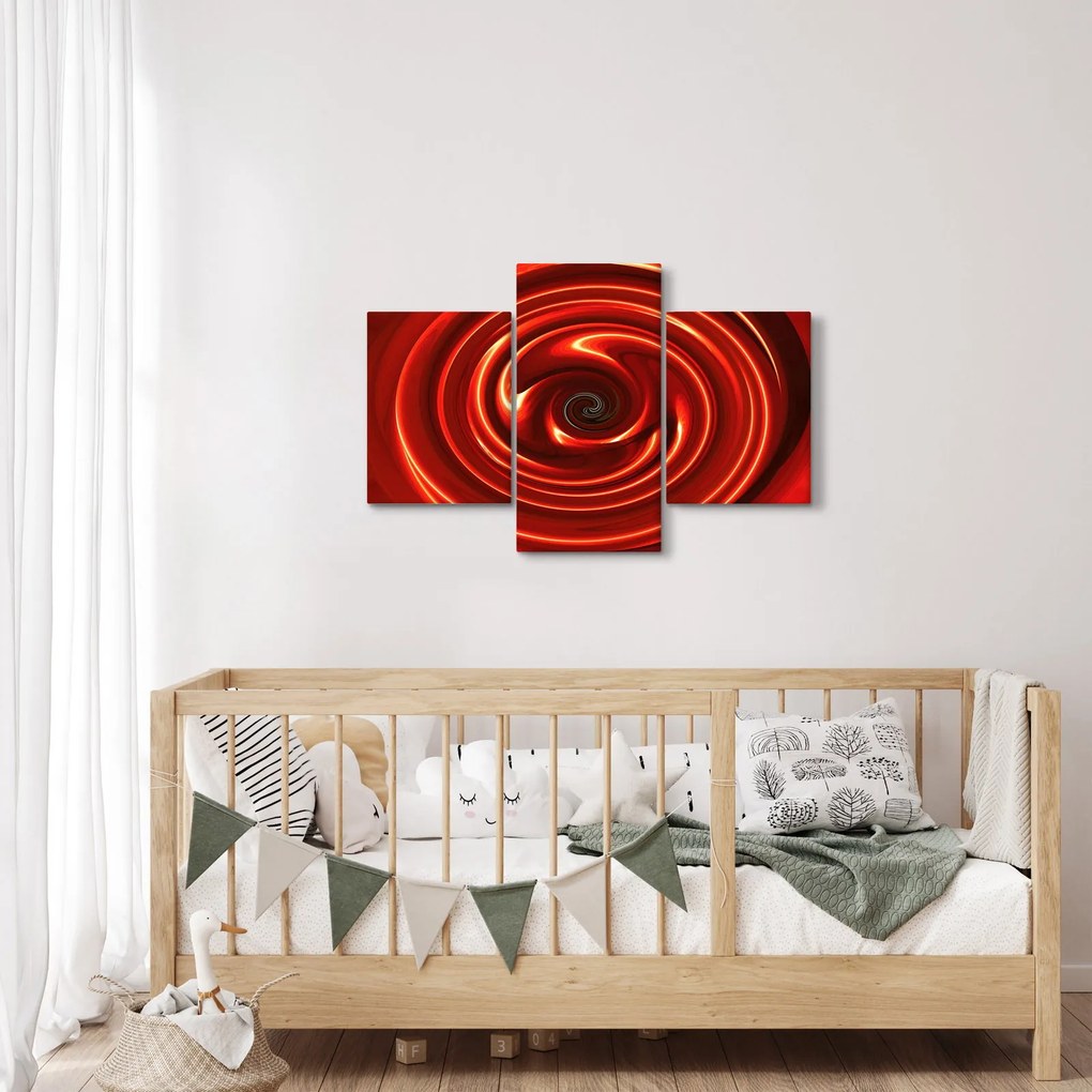 Abstraktný obraz - červená špirála (90x60 cm)