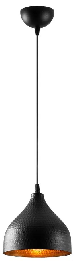 Čierne závesné svietidlo s kovovým tienidlom ø 18 cm Tattoo – Opviq lights