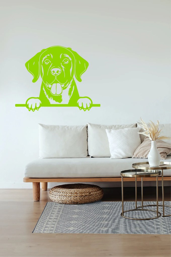 Veselá Stena Samolepka Labradorský retriever Farba: černá, Veľkosť: 100 x 77 cm