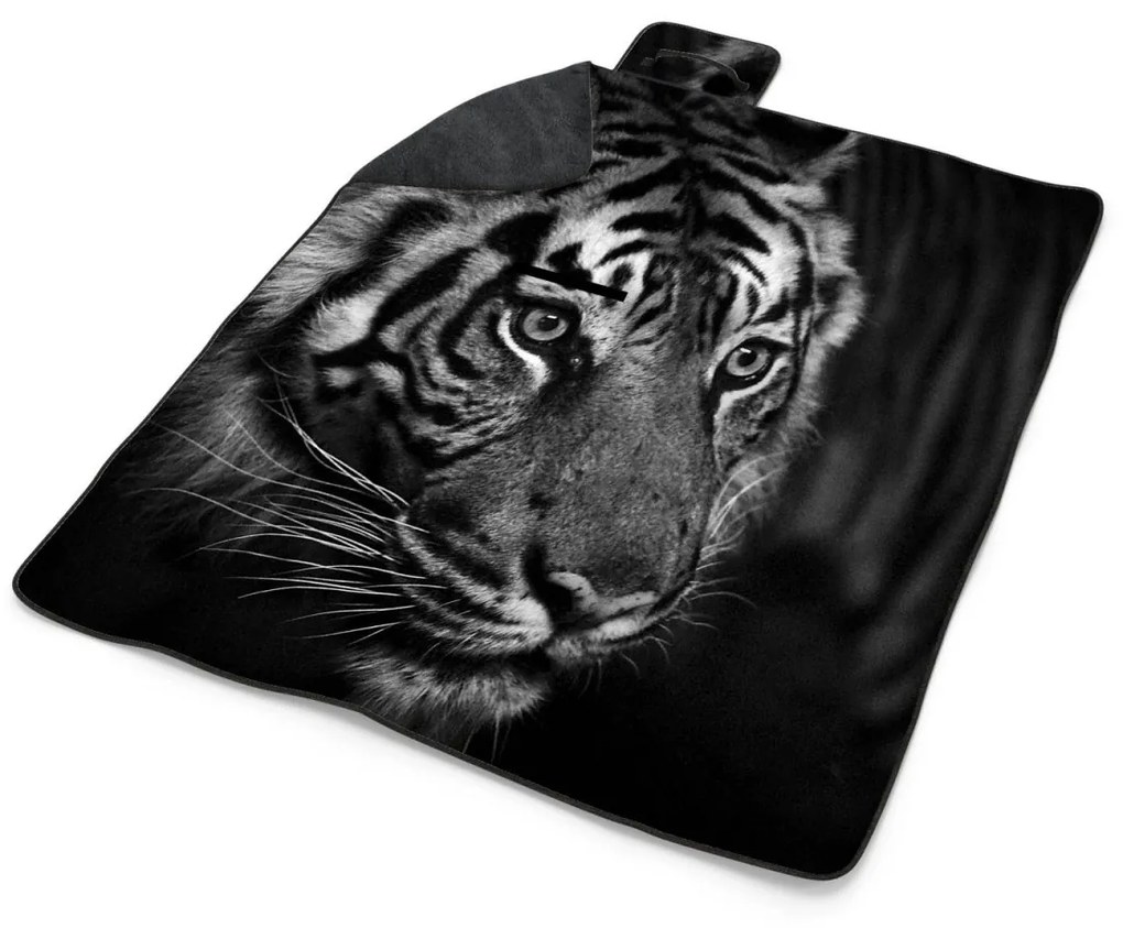 Sablio Plážová deka Čiernobiely tiger: 200x140 cm