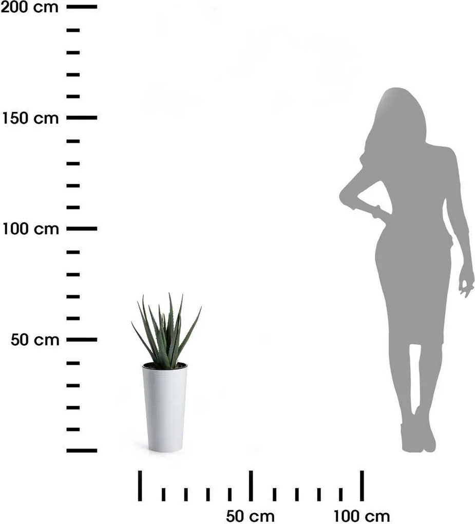 Květináč URBANIKA Riflo 19,6x36,4 cm bílý