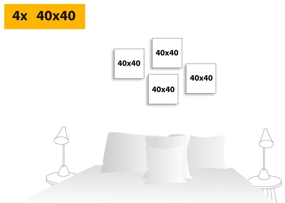 Set obrazov Feng Shui v zelenom prevedení