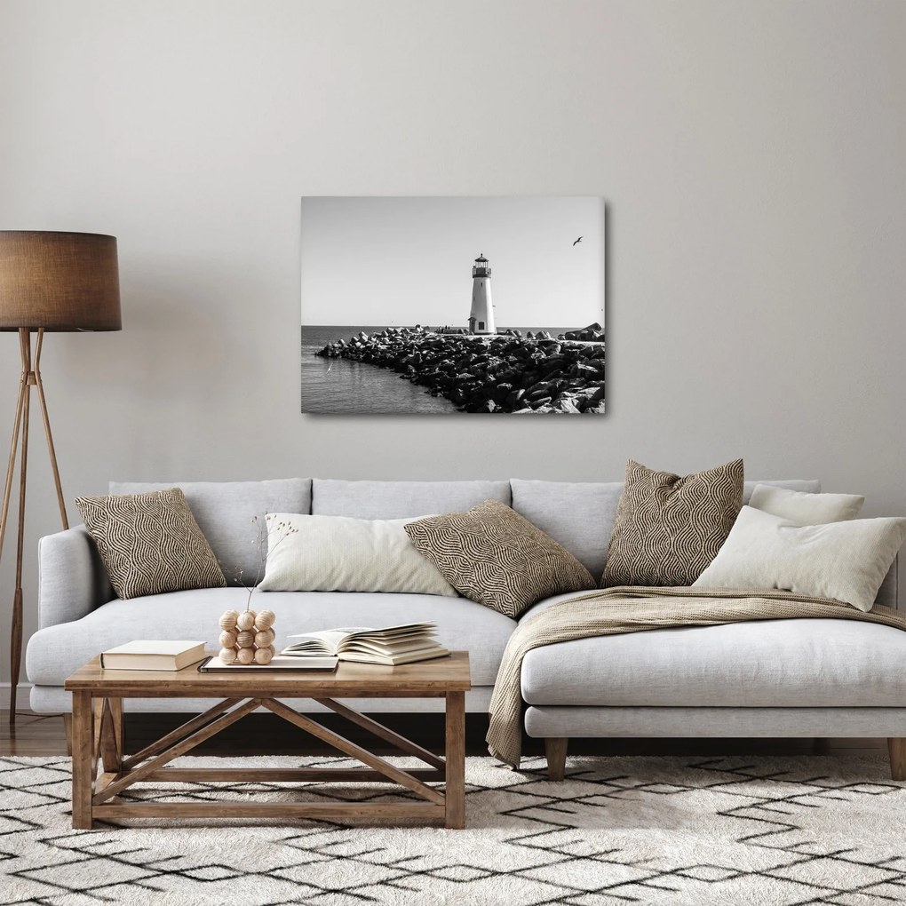 Obraz - Maják na pobreží, Santa Cruz, Kalifornia (70x50 cm)