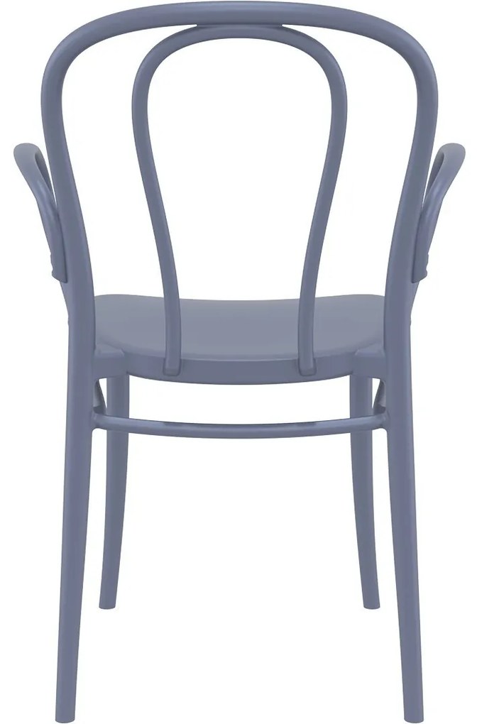 VICTOR XL záhradná stolička s podrúčkami dark grey